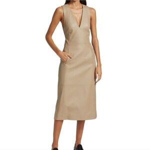 Proenza Schouler Faux Leather Tan Sleeveless Dress